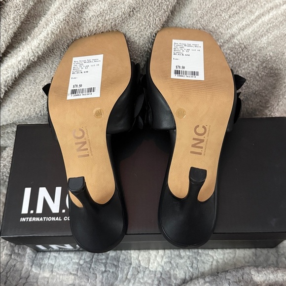 INC International Concepts Black Heeled Sandals - Picture 2 of 2